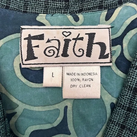 Vintage 90s Y2K Faith Unique Mixed Patchwork Boho Beaded Button Up Blazer Jacket - Picture 9 of 10